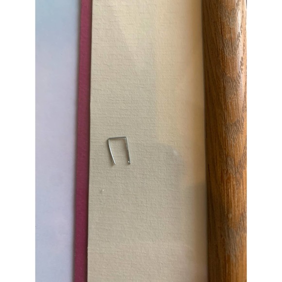 Ceramic Pots with baby's breath, matted with wood frame - Picture 2 of 2